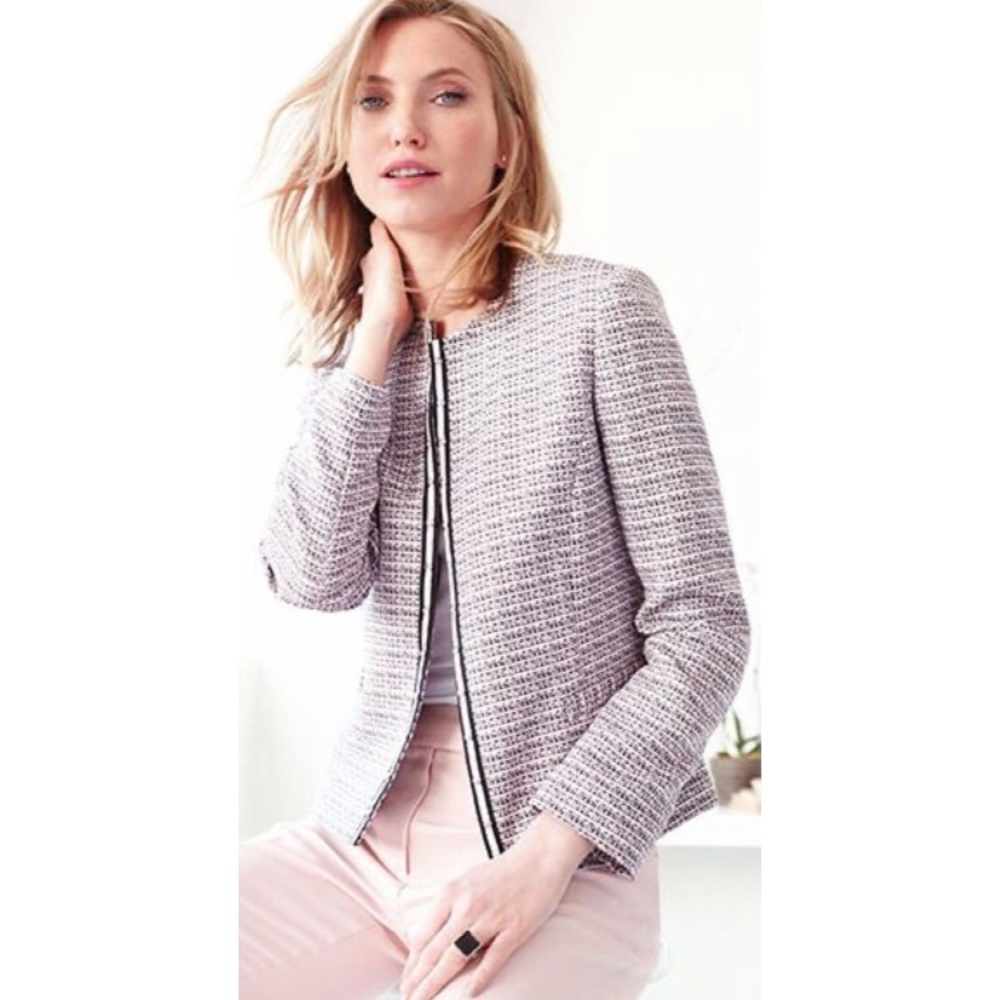Tahari ASL Pink Tweed Jacket Blazer